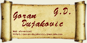 Goran Dujaković vizit kartica